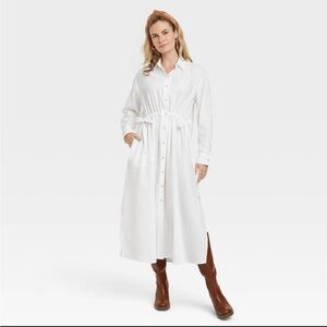 Universal Threads Women’s Long Sleeve Cinch Waist Maxi Shirtdress size Medium